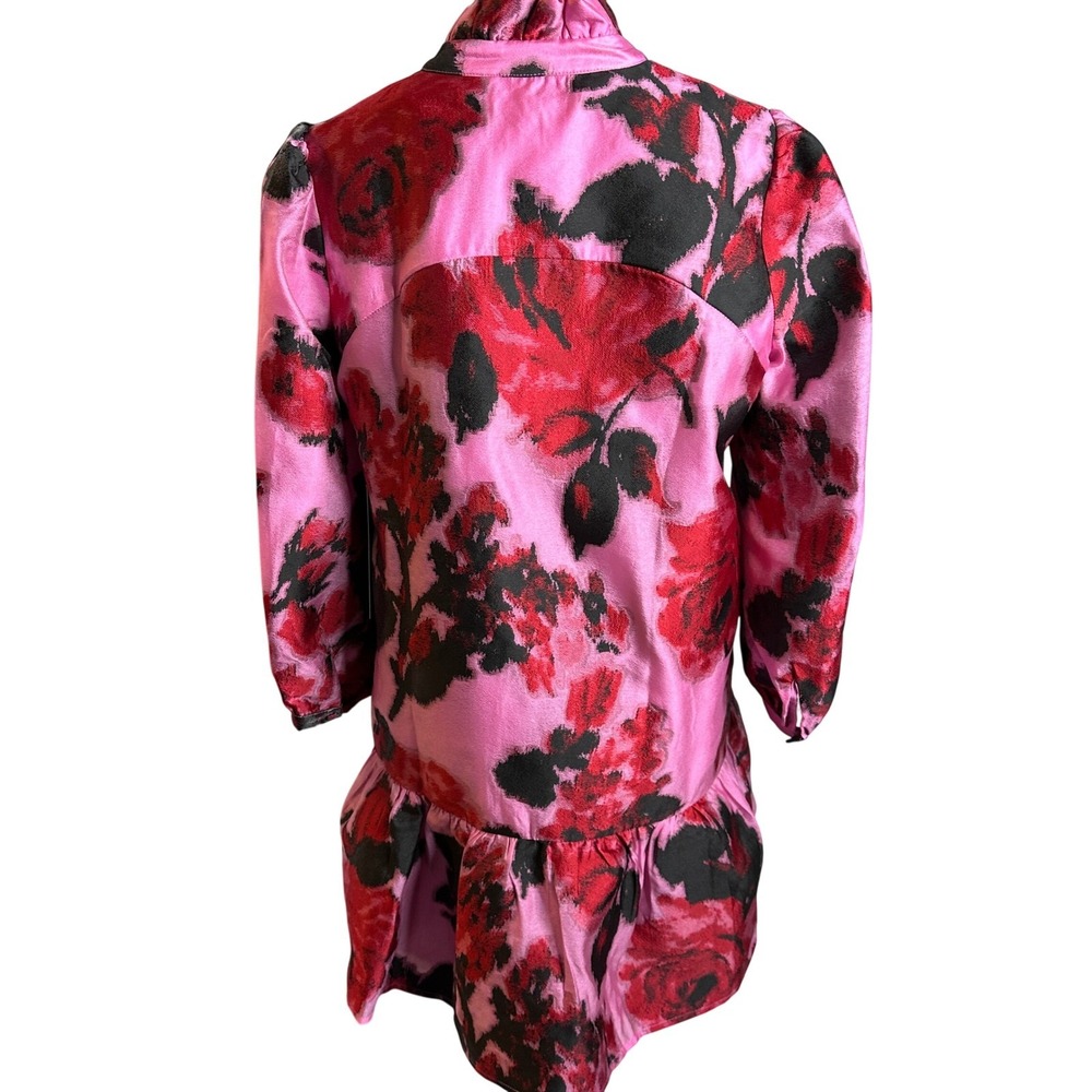 NWT TUCKERNUCK Pink Red Begonia Blossom Jacquard Palmerston Dress Small - Picture 4 of 13